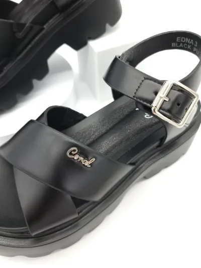 Sandalias Coral para dama Edna 4 Black Pu