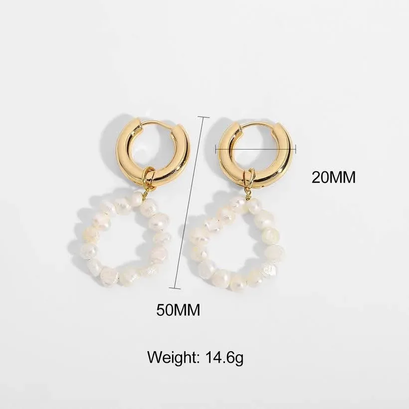 Par de argollas de acero inoxidable para dama color dorado y blanco