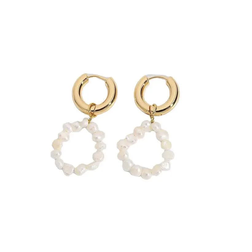 Par de argollas de acero inoxidable para dama color dorado y blanco