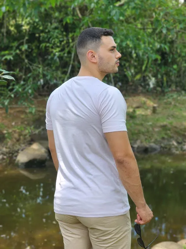 Camiseta para caballero Estivaneli color rosa claro