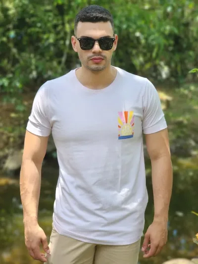 Camiseta para caballero Estivaneli color rosa claro