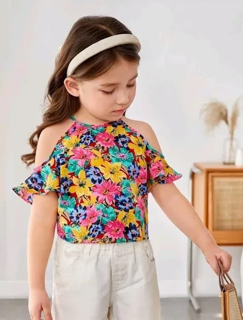 Blusa para niña con estampado floral