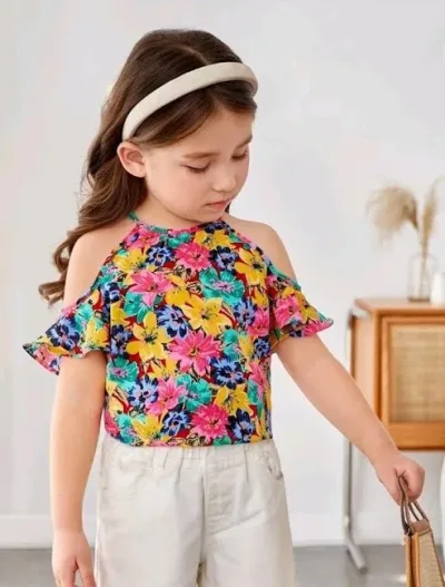 Blusa para niña con estampado floral