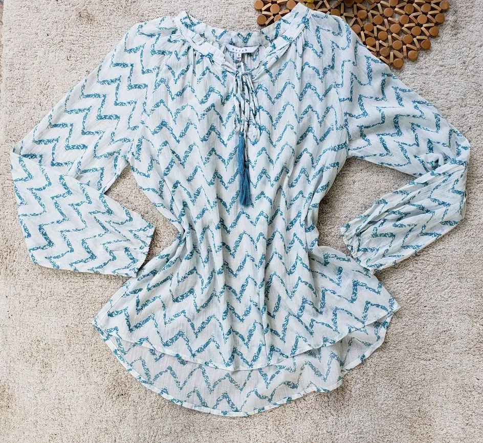 Blusa Norah para dama color blanco y verde menta