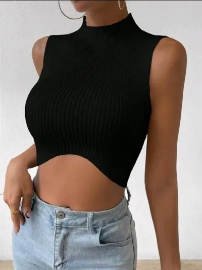 Crop top para dama color negro