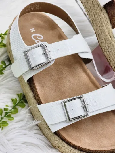 Sandalias Coral para dama color blanco DASSIA WHITE TEX