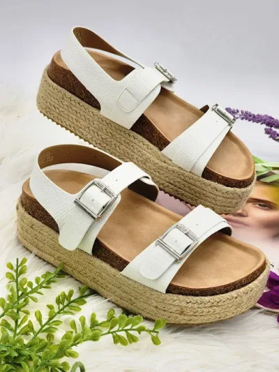 Sandalias Coral para dama color blanco DASSIA WHITE TEX