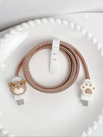 Protector para cable con diseño de oso
