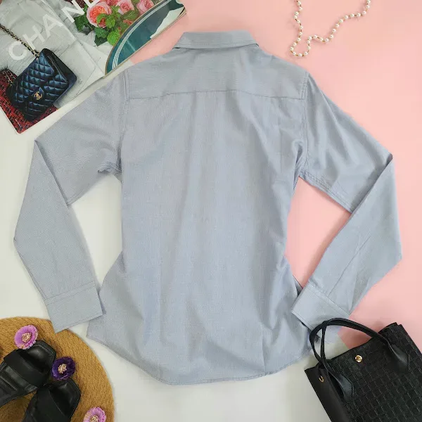 Camisa manga larga Cambridge Polo Club para dama, color Gris.