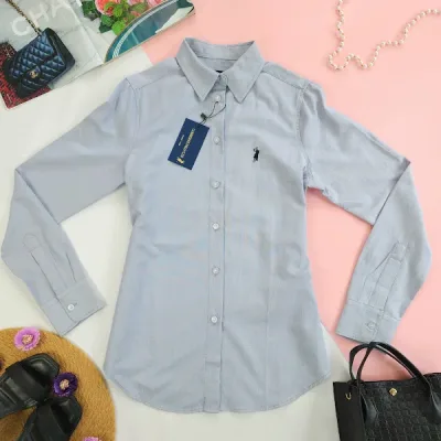 Camisa manga larga Cambridge Polo Club para dama, color Gris.