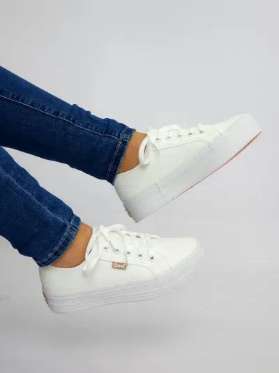 Tenis Coral para dama color blanco Lara All White Pu