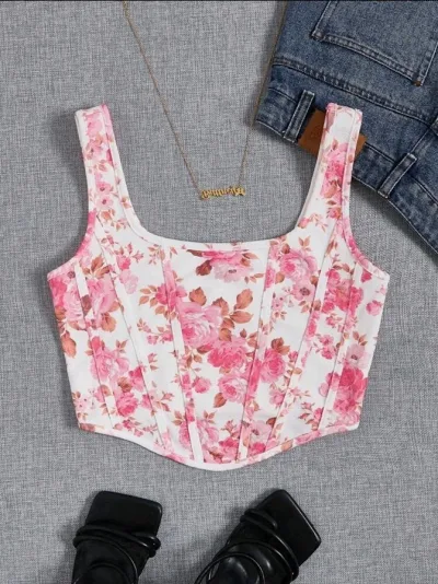 Crop Top multicolor floral