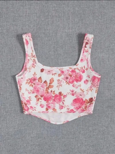 Crop Top multicolor floral