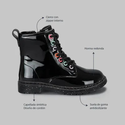 Botines Coral Delila Black para niña