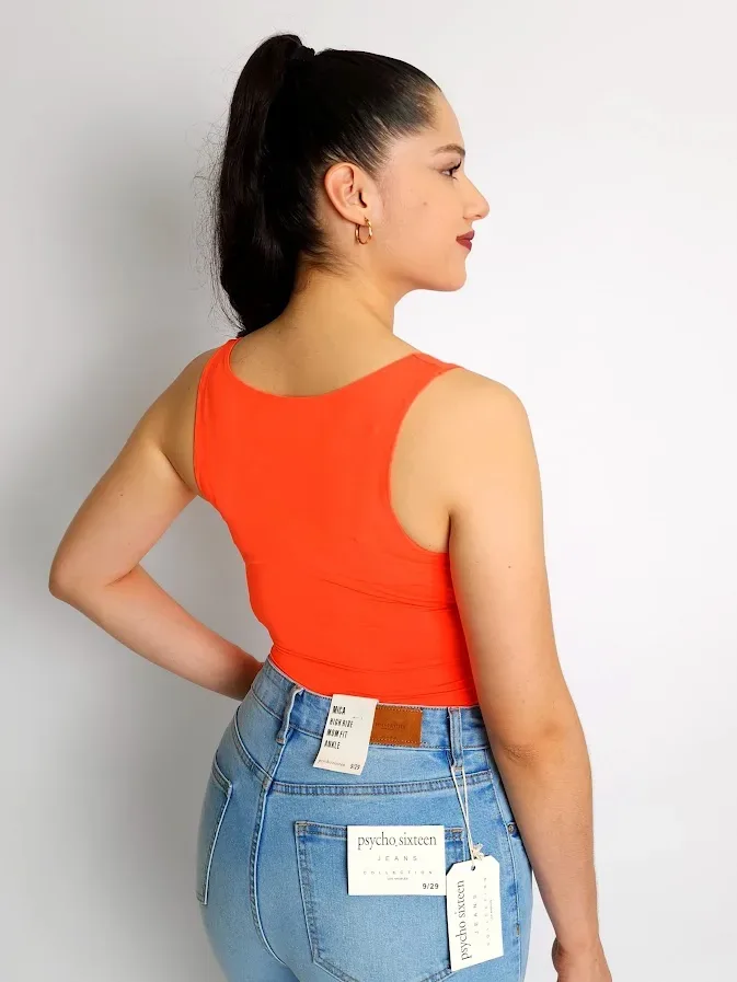 Body para dama color naranja