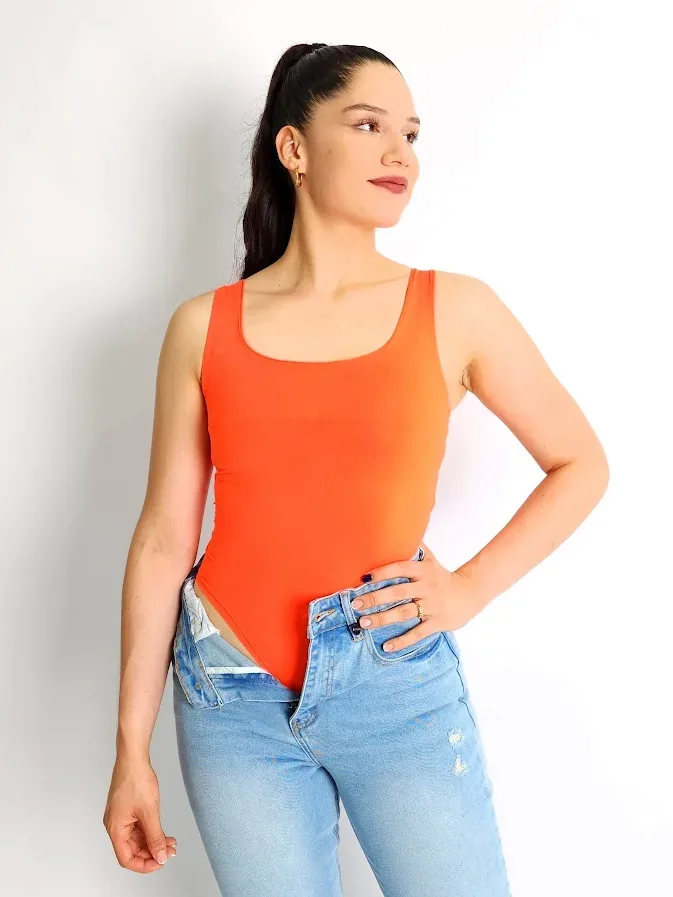 Body para dama color naranja