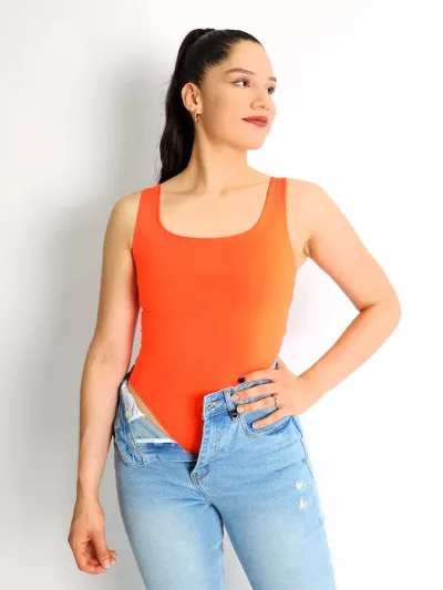 Body para dama color naranja