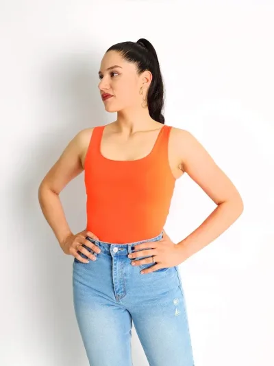 Body para dama color naranja