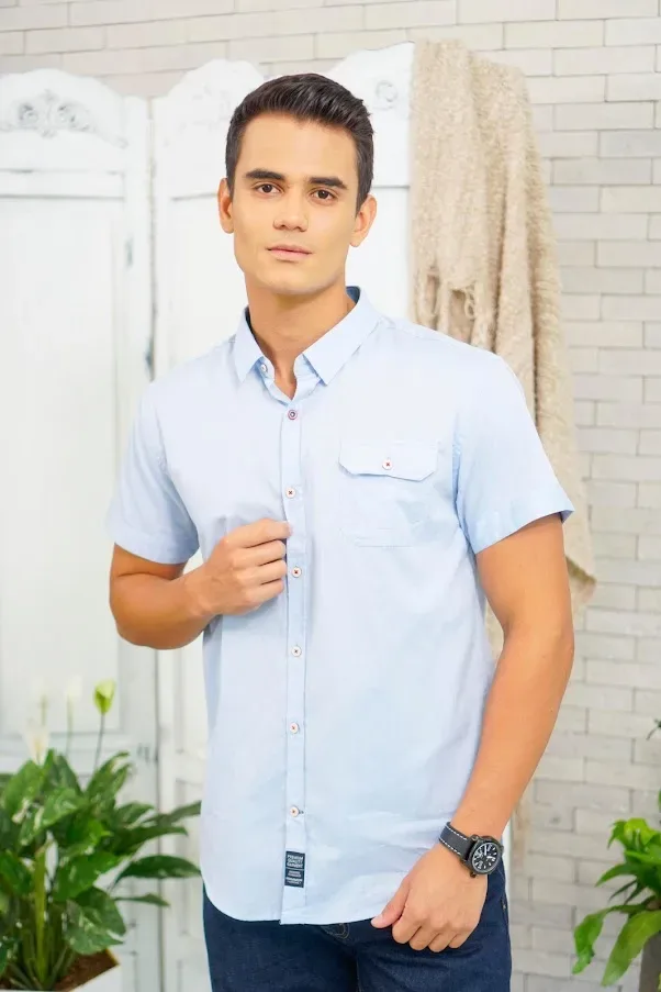 Camisa Hummer para caballero color celeste