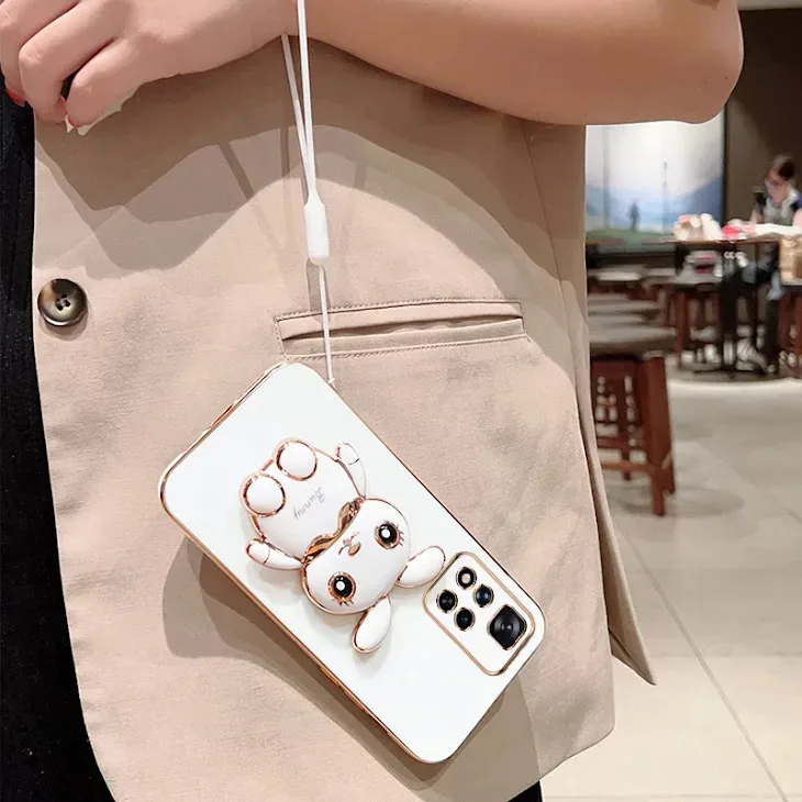 Funda para celular blanco diseño de Conejo