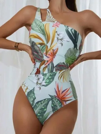 Vestido de baño para dama estampado tropical