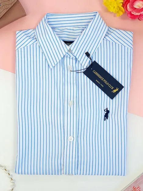 Camisa Cambrige Polo para dama de rayas