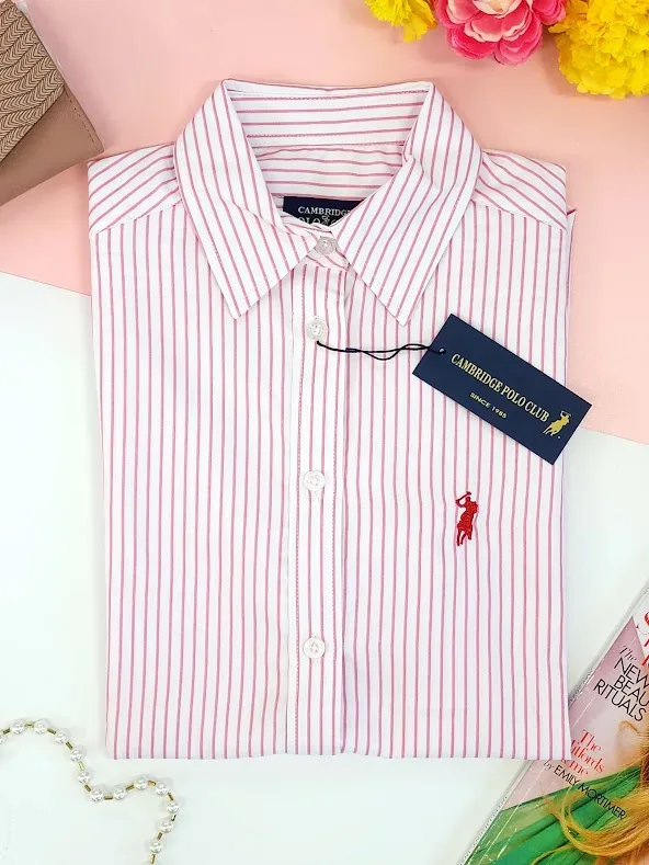 Camisa Cambrige Polo para dama de rayas