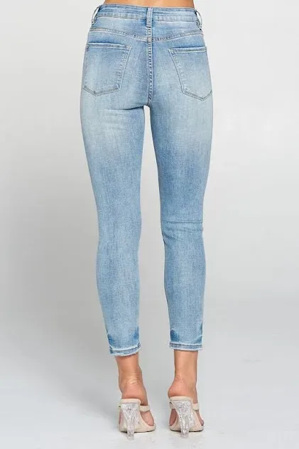 Jeans para dama medium rise skinny IB7141HS color celeste