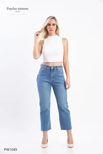 Jeans PSYCHO SIXTEEN para dama High Rise, Straight Leg, Corrped PW1049