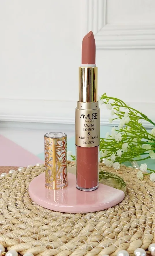 Lápiz labial doble AMUSE LIP 6289-3 Matte Lip Set Rosa Melocotón