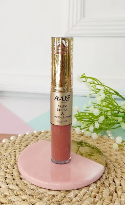 Lápiz labial doble AMUSE LIP 6289-3 Matte Lip Set Rosa Melocotón