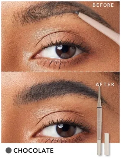 Lapiz de cejas de larga duración 2 en 1, Tono Chocolate, Marca SheGlam.