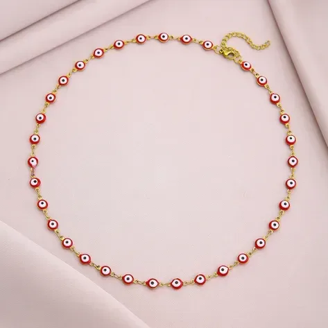 Cadena de ojos turcos rojos