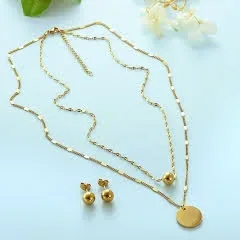 Conjunto de acero inoxidable para dama color dorado