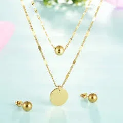 Conjunto de acero inoxidable para dama color dorado