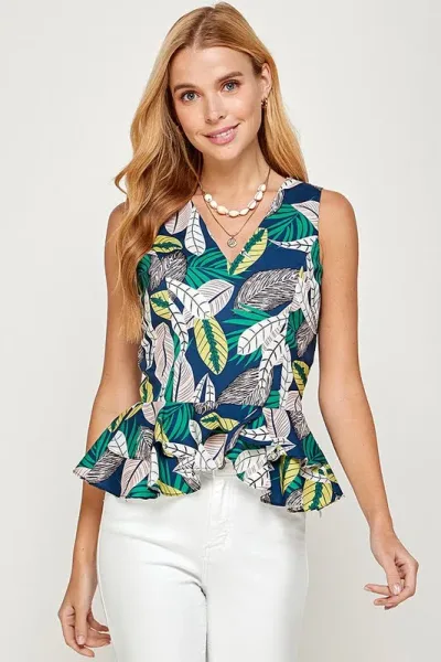 Blusa para dama con diseño de hojas