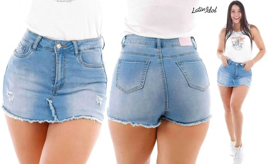Enagua Short para dama color mezclilla