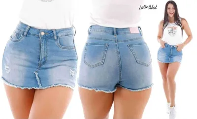Enagua Short para dama color mezclilla