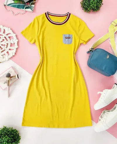 VestidoTommy Hilfiger para dama amarillo