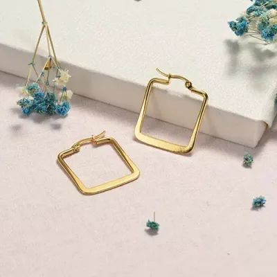Par de aretes de acero inoxidable para dama