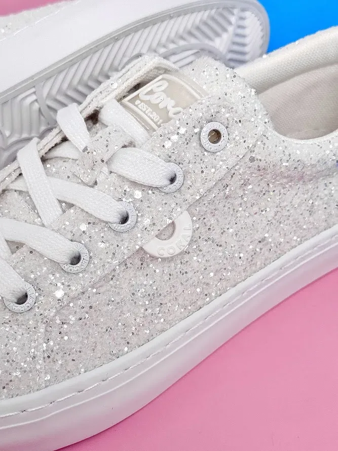 Tenis Coral Serafina White Glitter para Dama