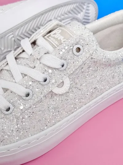 Tenis Coral Serafina White Glitter para Dama