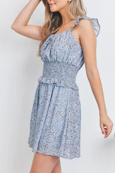 Vestido para dama diseño floral color celeste