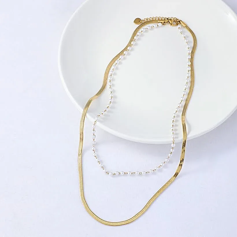 Collar de acero inoxidable para dama color dorado
