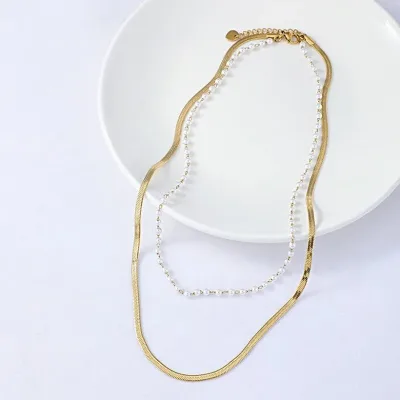 Collar de acero inoxidable para dama color dorado