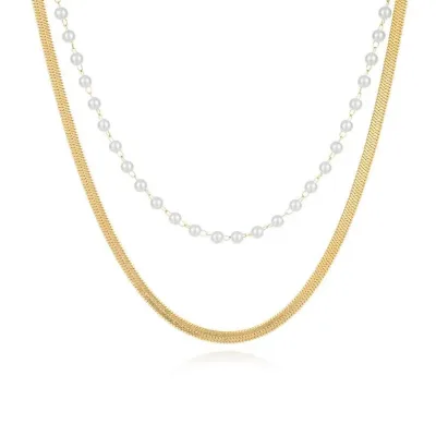 Collar de acero inoxidable para dama color dorado