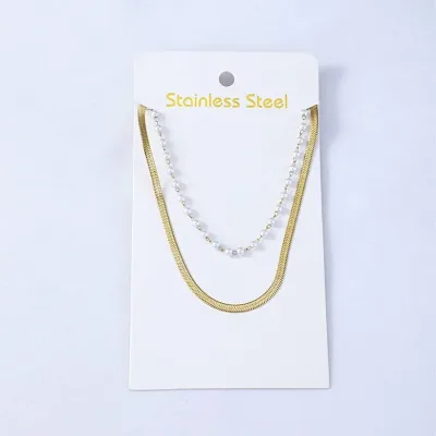 Collar de acero inoxidable para dama color dorado