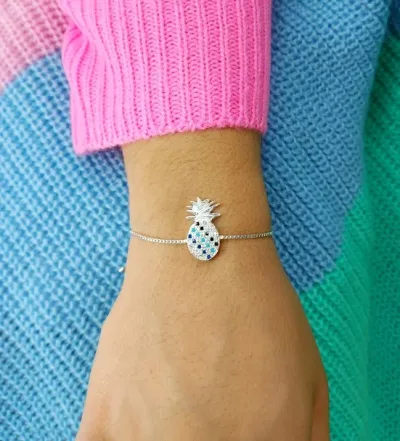 Pulsera para dama plata 925 diseño piña