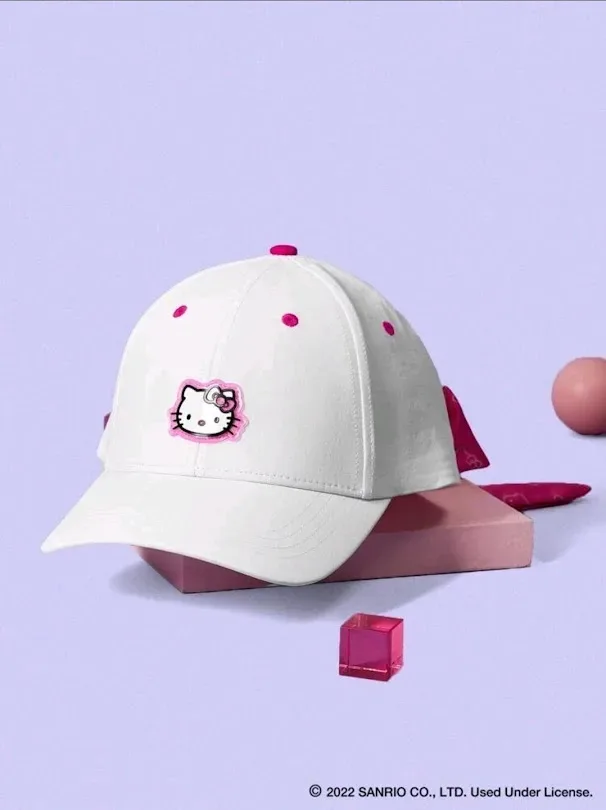 Gorra para dama con diseño de Hello Kitty color blanco