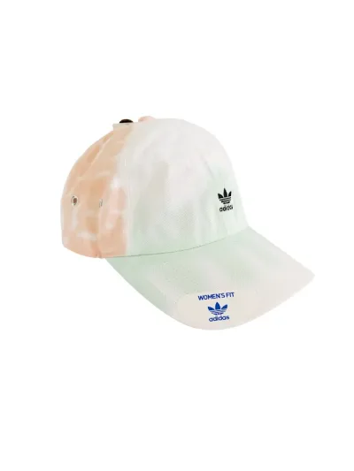 Gorra Adidas para dama patrón tie dye verde, blanco, lila y naranja